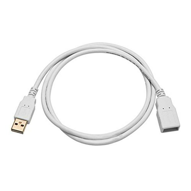 White eDragon 2 Pack USB 2.0 A Male to A Female Extension 28/24AWG Cable 6 Feet Gold Plated 